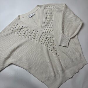 New York & co white Sweater with Embellishments